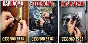 Araç kapısı açma işlemi öncesi servis aracı ve ekipman